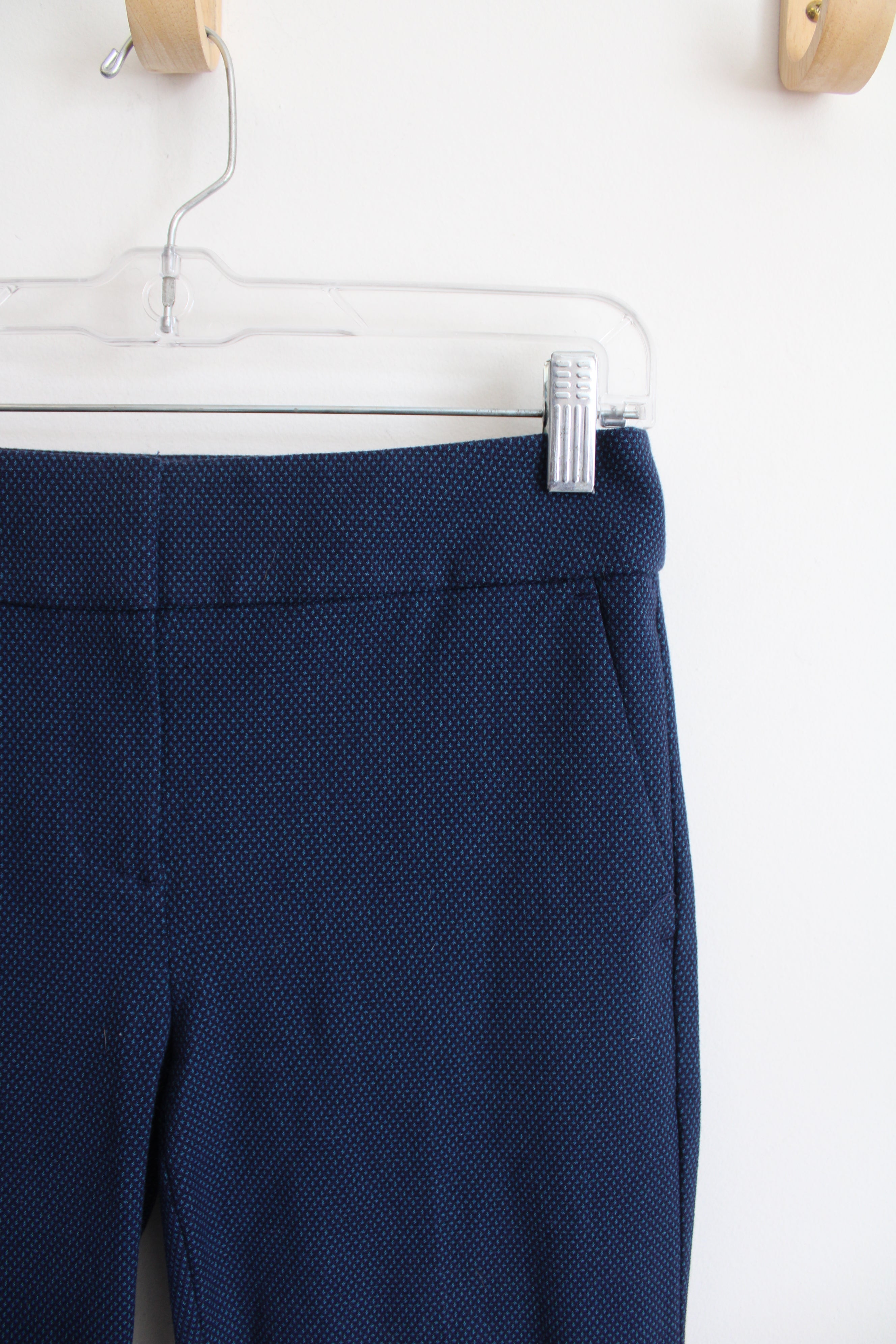 LOFT Marisa Blue & Black Patterned Dress Pants | 2 Petite