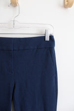 LOFT Marisa Blue & Black Patterned Dress Pants | 2 Petite