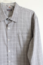 Van Heusen Traveler Black Plaid Button Down Shirt | L