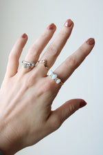 14K Yellow Gold Tri-Stone Opal Ring | Size 9