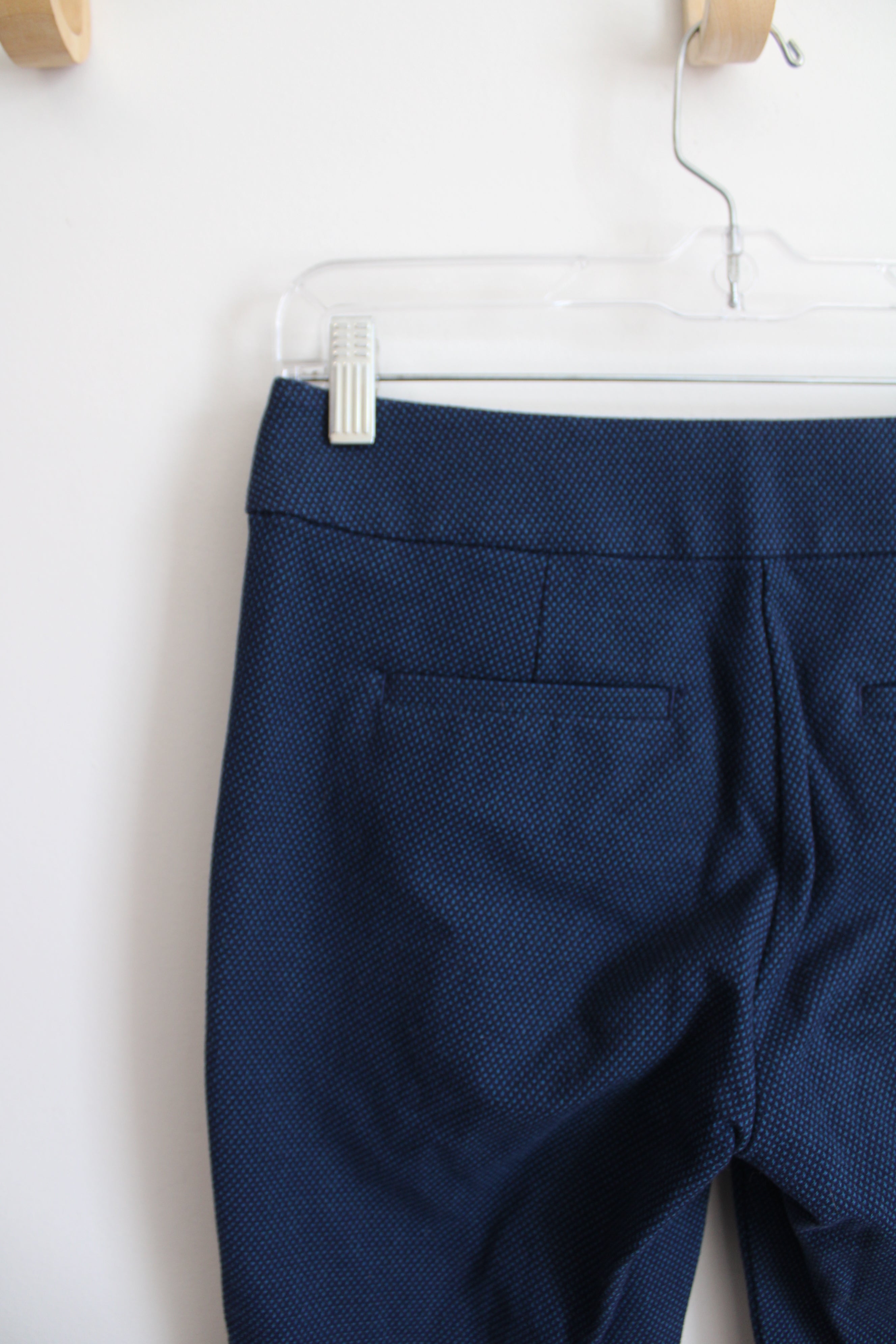 LOFT Marisa Blue & Black Patterned Dress Pants | 2 Petite