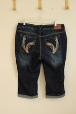 NEW Ariah Jeans Curvy Fit Capris with Tan Stitching | 14