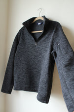 Lands' End Dark Gray Fleece Lined 1/4 Zip Pullover Sweatshirt | M