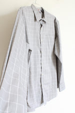 Van Heusen Traveler Black Plaid Button Down Shirt | L