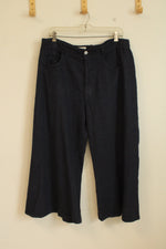 Pilcrow Navy Blue Wide Leg Capris | 32