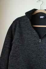 Lands' End Dark Gray Fleece Lined 1/4 Zip Pullover Sweatshirt | M