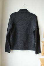Lands' End Dark Gray Fleece Lined 1/4 Zip Pullover Sweatshirt | M