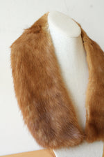 Vintage Light Brown Fur Shawl Wrap Collar