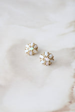14K Yellow Gold Opal Stud Earrings