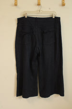Pilcrow Navy Blue Wide Leg Capris | 32