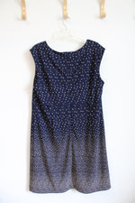 I LE New York Navy & Tan Dotted Sheath Dress | 18W