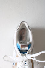 MICHAEL Michael Kors Blue Silver & White Maddy Mesh & Scuba Trainer Shoes | Size 6