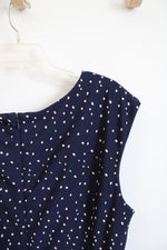 I LE New York Navy & Tan Dotted Sheath Dress | 18W