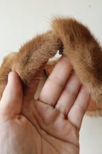 Vintage Light Brown Fur Shawl Wrap Collar