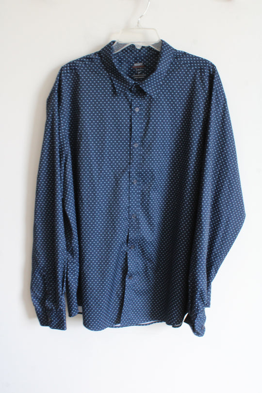 Mix & NY Performance Slim Fit Navy Button Down Shirt | XXL