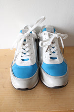 MICHAEL Michael Kors Blue Silver & White Maddy Mesh & Scuba Trainer Shoes | Size 6