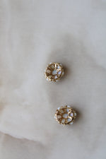 14K Yellow Gold Opal Stud Earrings