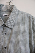 DKNY Green Patterned Short Sleeved Button Down Shirt | 2XL