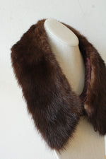 Vintage Brown Fur Collar with Clasps