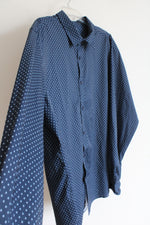 Mix & NY Performance Slim Fit Navy Button Down Shirt | XXL