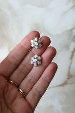 14K Yellow Gold Opal Stud Earrings