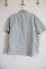 DKNY Green Patterned Short Sleeved Button Down Shirt | 2XL