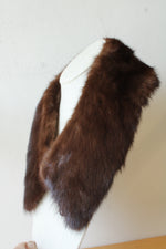 Vintage Brown Fur Collar with Clasps