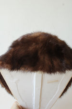 Vintage Brown Fur Collar with Clasps