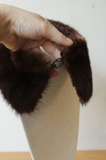 Vintage Brown Fur Collar with Clasps