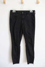 Old Navy Mid Rise Rockstar Super Skinny Black Jeans | 4