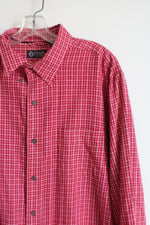 Chaps Red Plaid Button Down Shirt | XL