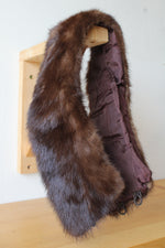 Vintage Brown Fur Collar with Clasps