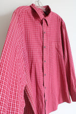 Chaps Red Plaid Button Down Shirt | XL