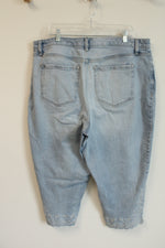 Lane Bryant Eyelet Bottom Crop Jean | 18