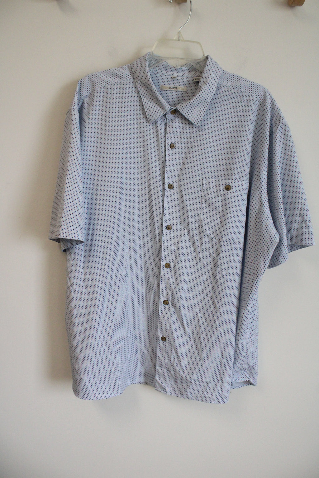 Moda Campia Blue Patterned Button Down Shirt | XXL