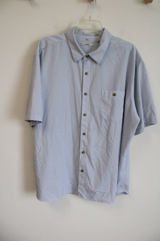 Moda Campia Blue Patterned Button Down Shirt | XXL