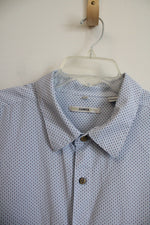 Moda Campia Blue Patterned Button Down Shirt | XXL