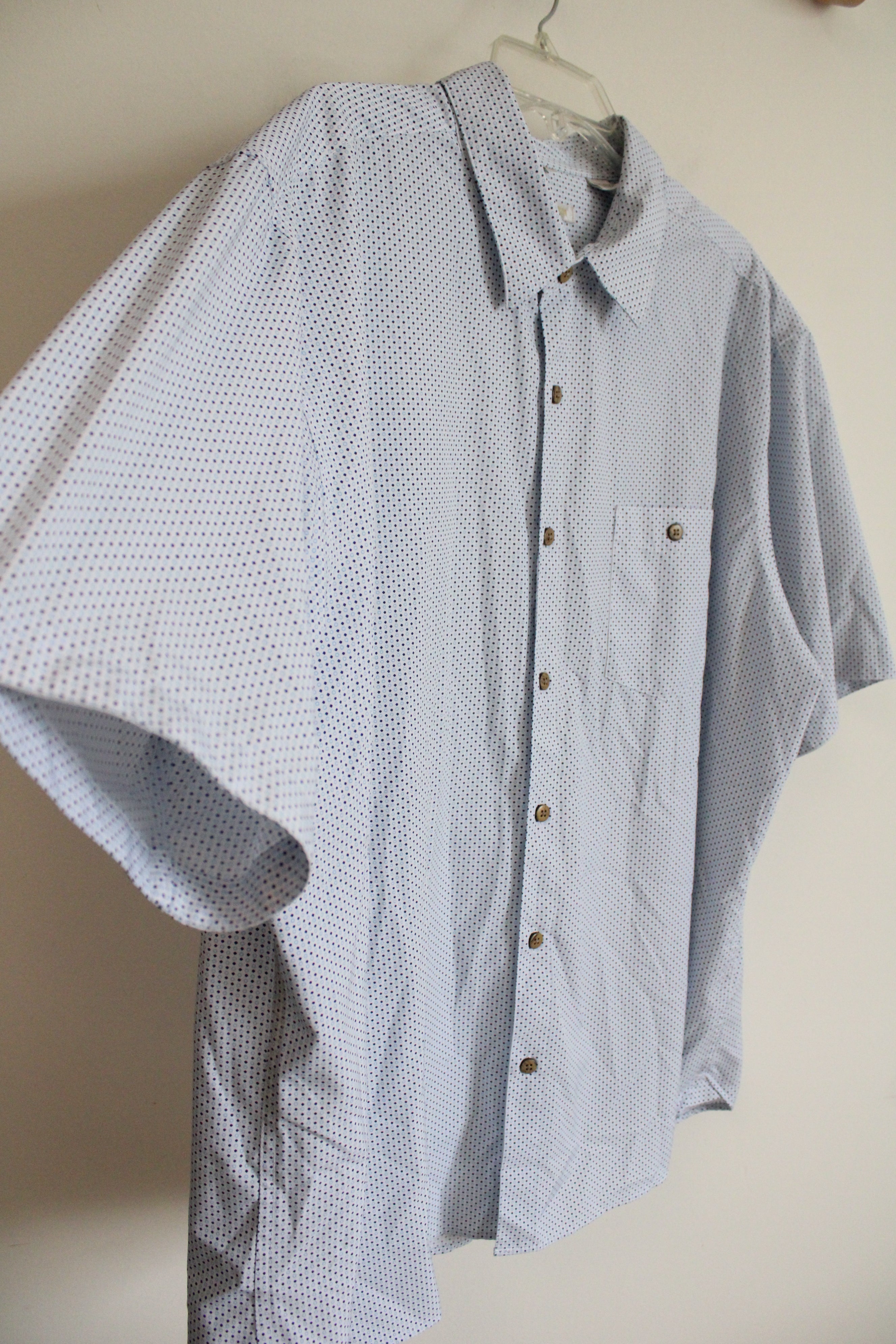 Moda Campia Blue Patterned Button Down Shirt | XXL