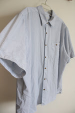 Moda Campia Blue Patterned Button Down Shirt | XXL