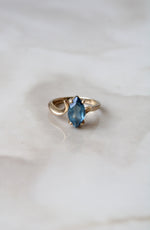 Blue Topaz Marquise Cut 14K Yellow Gold Ring | Size 6.5