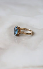 Blue Topaz Marquise Cut 14K Yellow Gold Ring | Size 6.5