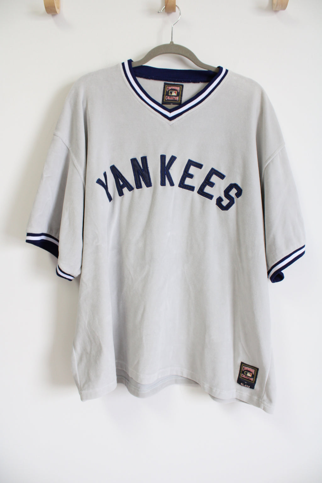Cooperstown Collection By G-11 & Carl Banks New York Yankees Gray Velvet Jersey Shirt | XXL