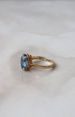 Blue Topaz Marquise Cut 14K Yellow Gold Ring | Size 6.5