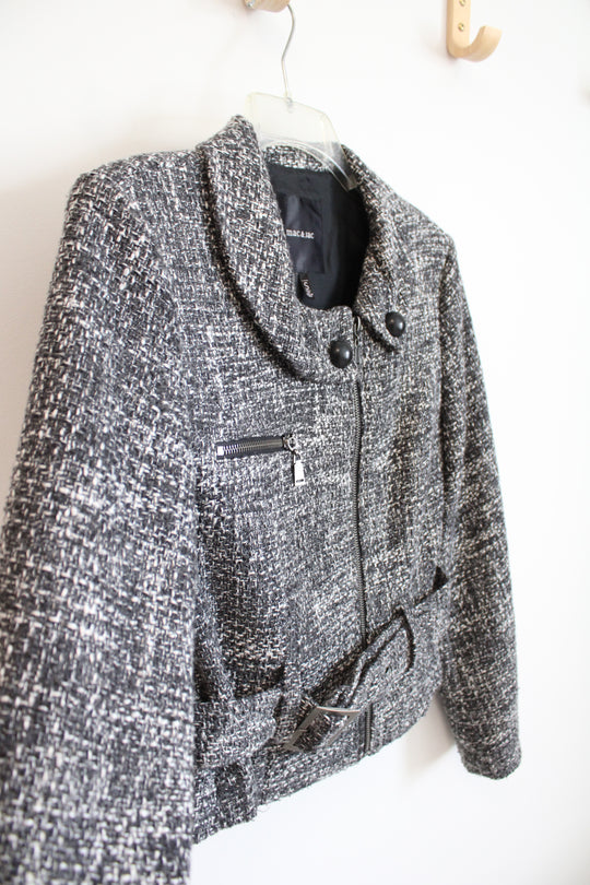 Mac & Jac Gray & White Belted Jacket | S