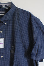 NEW Van Heusen Classic Fit Blue Plaid Button Down Shirt | XXL