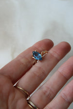 Blue Topaz Marquise Cut 14K Yellow Gold Ring | Size 6.5