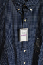 NEW Van Heusen Classic Fit Blue Plaid Button Down Shirt | XXL