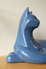 Haeger Pottery Vintage Modernist Large Blue Cat Statue