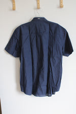 NEW Van Heusen Classic Fit Blue Plaid Button Down Shirt | XXL
