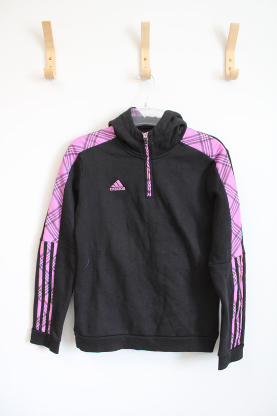 Adidas Black & Purple 1/4 Zip Hoodie | S